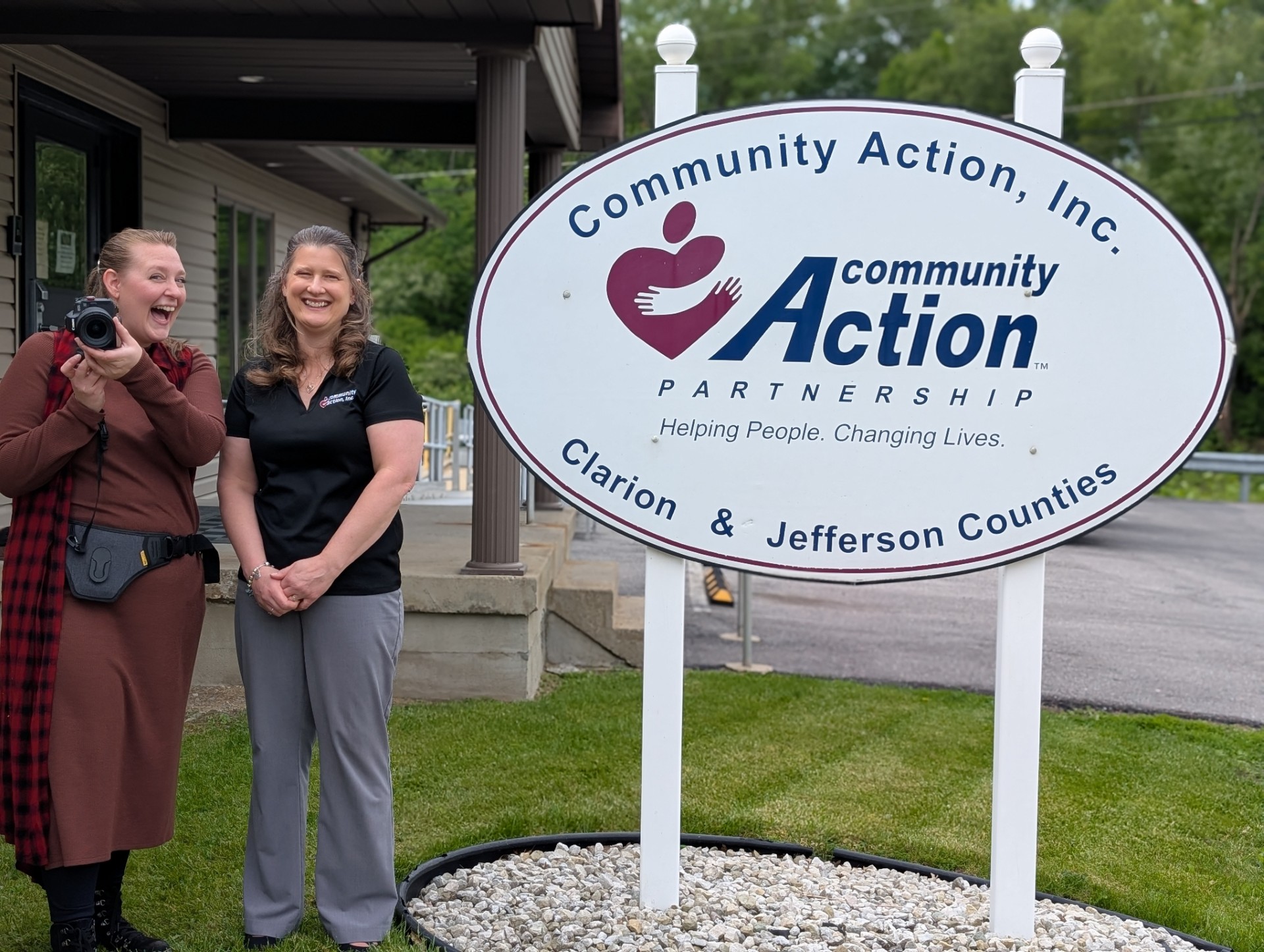 Kelly Vandervort, Vort Media and Vandervort Photography, with Misty Fleming, CEO of Community Action, Inc.